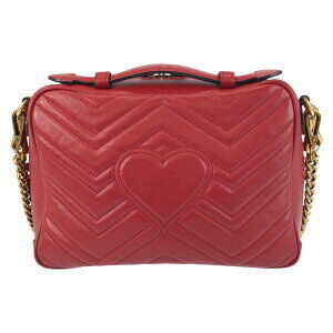 Gucci shoulder Marmont GG red pochette leather bag